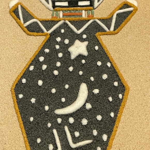 Pair Original 1970’s Art Sand Paintings. Father Sky & Eagle Dancer. - Picture 4 of 12